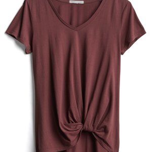 Threads 4 Thought Burgundy knotted tee NWT